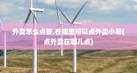 外卖怎么点餐,在哪里可以点外卖小哥(点外卖在哪儿点)