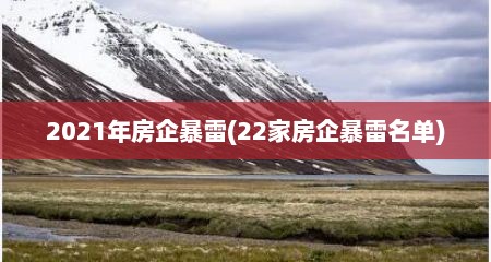 2021年房企暴雷(22家房企暴雷名单)