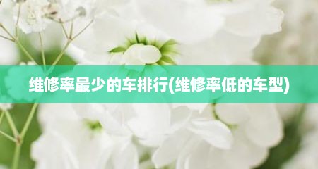 维修率最少的车排行(维修率低的车型)