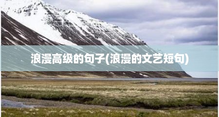 浪漫高级的句子(浪漫的文艺短句)