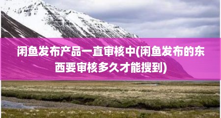 闲鱼发布产品一直审核中(闲鱼发布的东西要审核多久才能搜到)