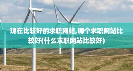现在比较好的求职网站,哪个求职网站比较好(什么求职网站比较好)