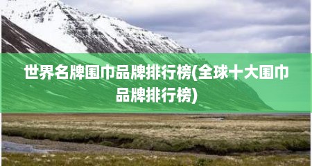 世界名牌围巾品牌排行榜(全球十大围巾品牌排行榜)