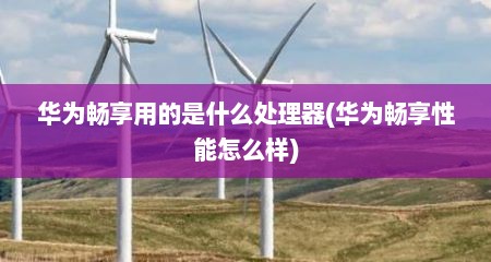 华为畅享用的是什么处理器(华为畅享性能怎么样)