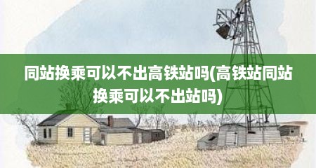 同站换乘可以不出高铁站吗(高铁站同站换乘可以不出站吗)