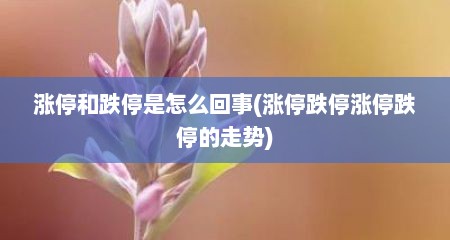 涨停和跌停是怎么回事(涨停跌停涨停跌停的走势)