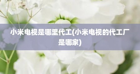 小米电视是哪里代工(小米电视的代工厂是哪家)