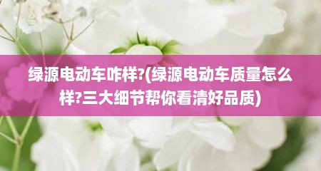 绿源电动车咋样?(绿源电动车质量怎么样?三大细节帮你看清好品质)