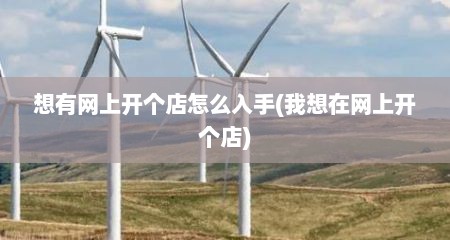 想有网上开个店怎么入手(我想在网上开个店)