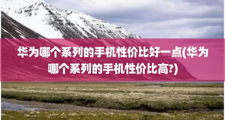 华为哪个系列的手机性价比好一点(华为哪个系列的手机性价比高?)