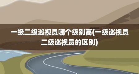 一级二级巡视员哪个级别高(一级巡视员二级巡视员的区别)