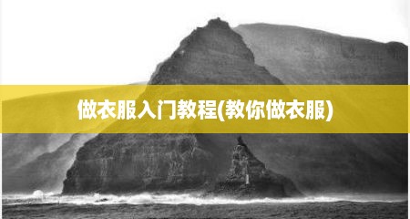 做衣服入门教程(教你做衣服)