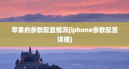 苹果的参数配置情况(iphone参数配置详细)