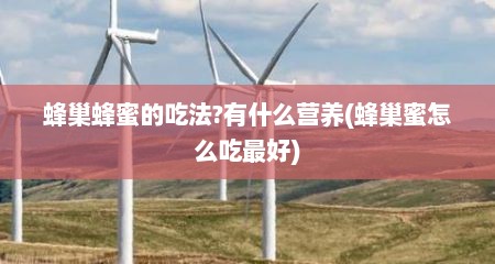 蜂巢蜂蜜的吃法?有什么营养(蜂巢蜜怎么吃最好)