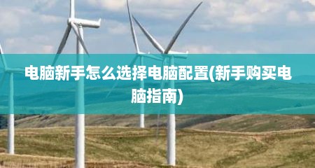 电脑新手怎么选择电脑配置(新手购买电脑指南)