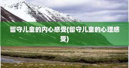 留守儿童的内心感受(留守儿童的心理感受)