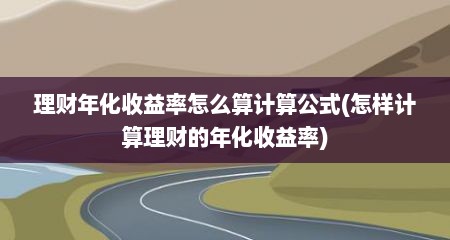 理财年化收益率怎么算计算公式(怎样计算理财的年化收益率)