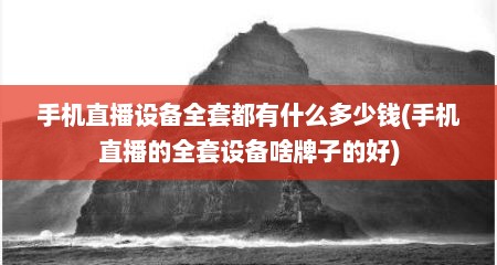手机直播设备全套都有什么多少钱(手机直播的全套设备啥牌子的好)