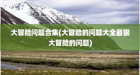 大冒险问题合集(大冒险的问题大全最狠大冒险的问题)