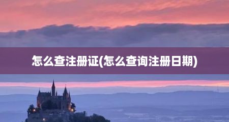 怎么查注册证(怎么查询注册日期)