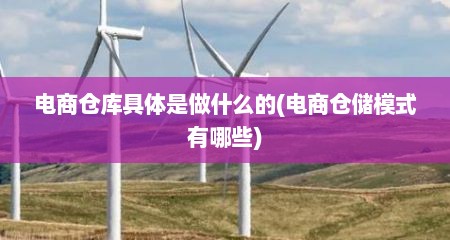 电商仓库具体是做什么的(电商仓储模式有哪些)