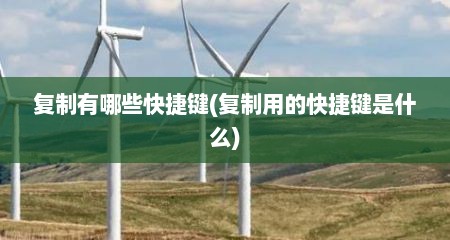 复制有哪些快捷键(复制用的快捷键是什么)