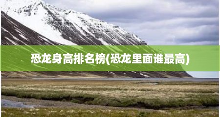 恐龙身高排名榜(恐龙里面谁最高)