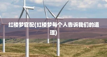 红楼梦官配(红楼梦每个人告诉我们的道理)
