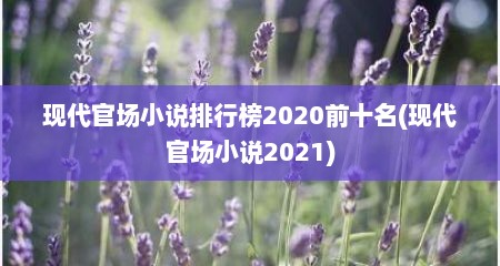 现代官场小说排行榜2020前十名(现代官场小说2021)