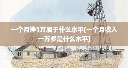 一个月挣1万属于什么水平(一个月收入一万多是什么水平)