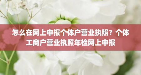 怎么在网上申报个体户营业执照？个体工商户营业执照年检网上申报