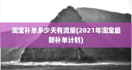 淘宝补单多少天有流量(2021年淘宝最新补单计划)