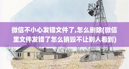 微信不小心发错文件了,怎么删除(微信里文件发错了怎么销毁不让别人看到)