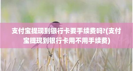 支付宝提现到银行卡要手续费吗?(支付宝提现到银行卡用不用手续费)