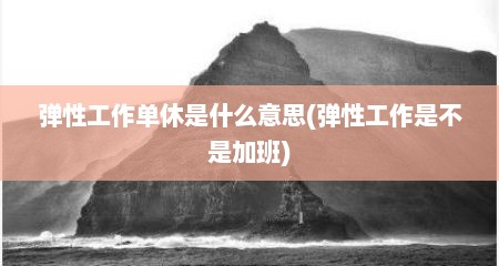 弹性工作单休是什么意思(弹性工作是不是加班)