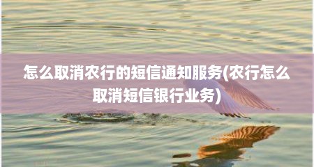 怎么取消农行的短信通知服务(农行怎么取消短信银行业务)