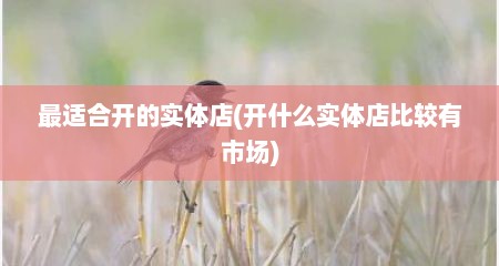 最适合开的实体店(开什么实体店比较有市场)