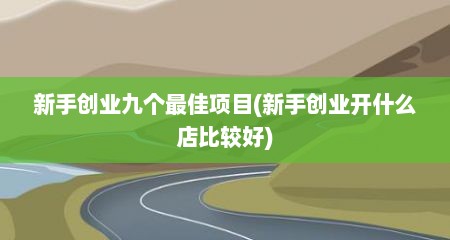 新手创业九个最佳项目(新手创业开什么店比较好)