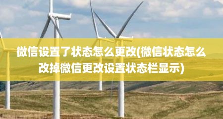 微信设置了状态怎么更改(微信状态怎么改掉微信更改设置状态栏显示)