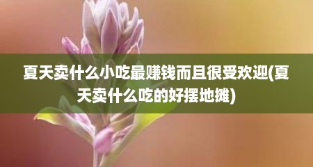 夏天卖什么小吃最赚钱而且很受欢迎(夏天卖什么吃的好摆地摊)