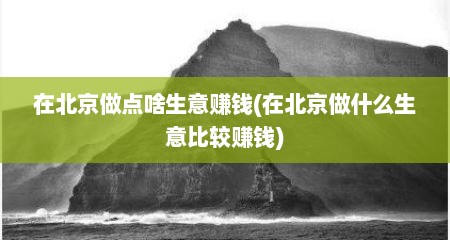 在北京做点啥生意赚钱(在北京做什么生意比较赚钱)