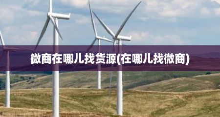 微商在哪儿找货源(在哪儿找微商)