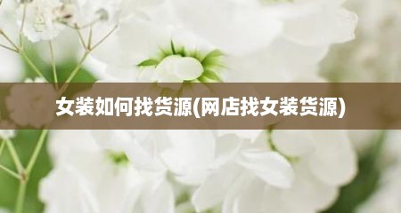 女装如何找货源(网店找女装货源)
