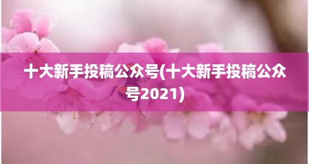 十大新手投稿公众号(十大新手投稿公众号2021)