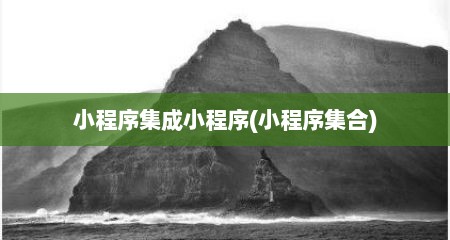 小程序集成小程序(小程序集合)