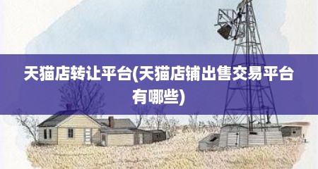 天猫店转让平台(天猫店铺出售交易平台有哪些)
