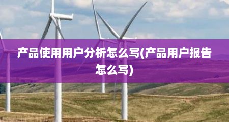 产品使用用户分析怎么写(产品用户报告怎么写)