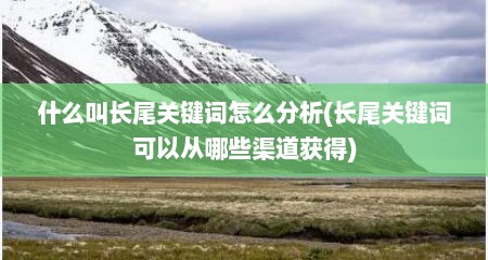 什么叫长尾关键词怎么分析(长尾关键词可以从哪些渠道获得)