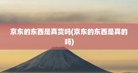京东的东西是真货吗(京东的东西是真的吗)