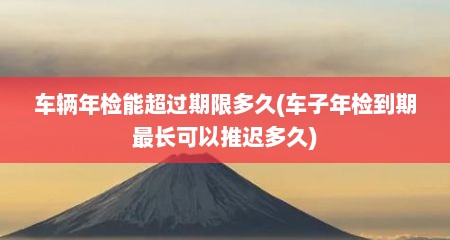 车辆年检能超过期限多久(车子年检到期最长可以推迟多久)